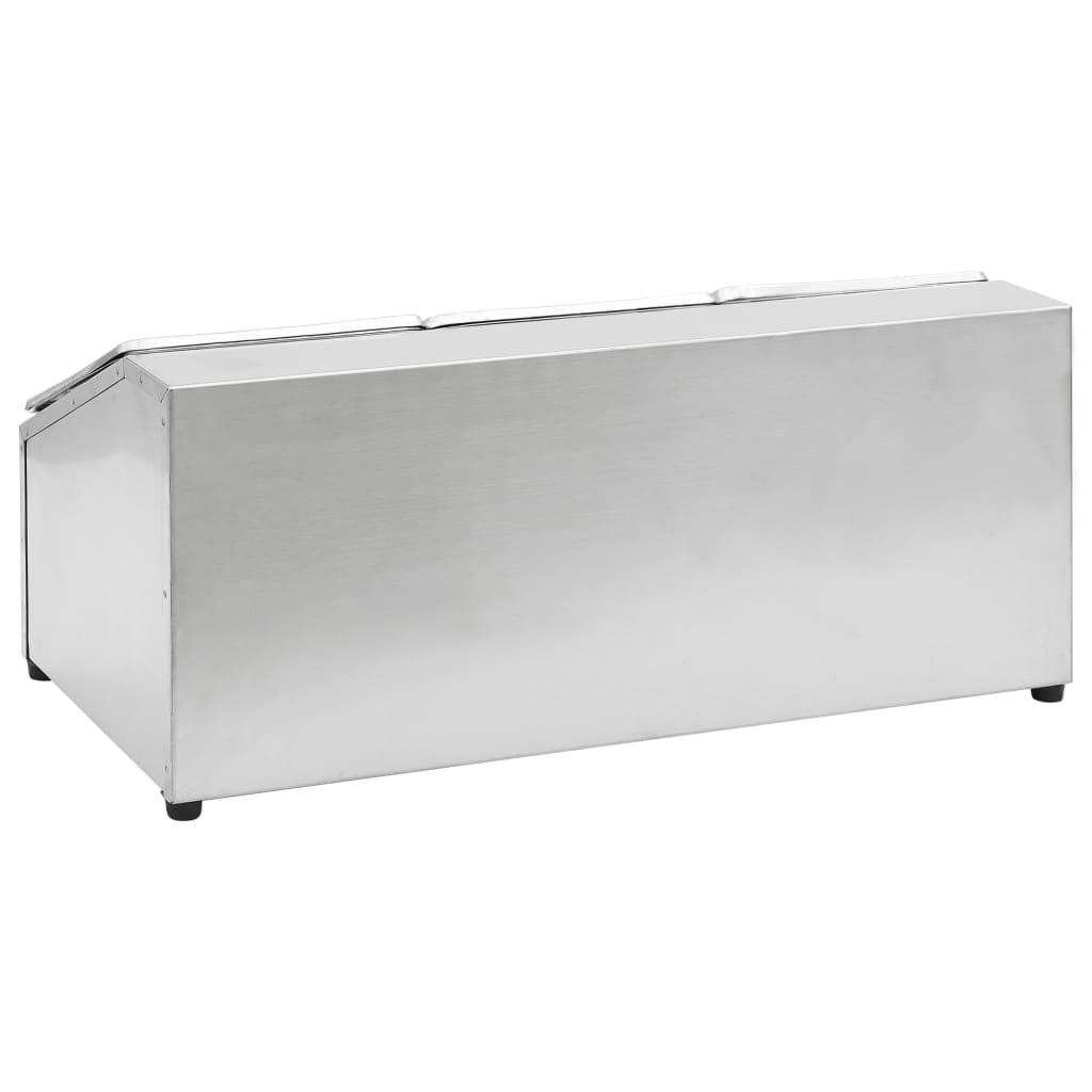 Supporto Gastronorm con 3 Contenitori GN 1/6 in Acciaio Inox
