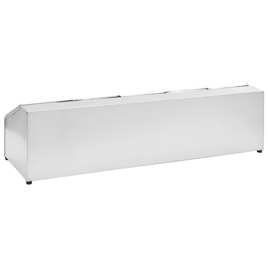Supporto Gastronorm con 5 Contenitori GN 1/6 in Acciaio Inox