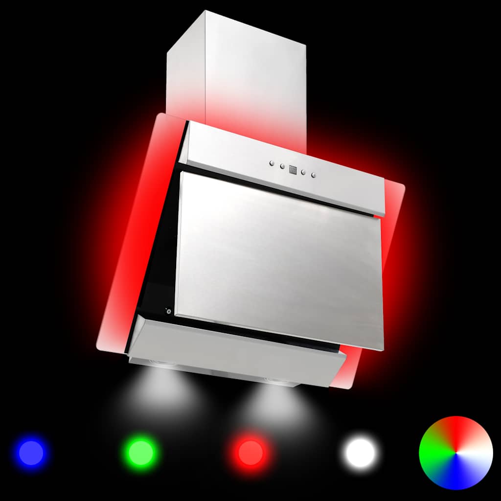 Cappa RGB con LED 60 cm in Acciaio Inox e Vetro Temperato