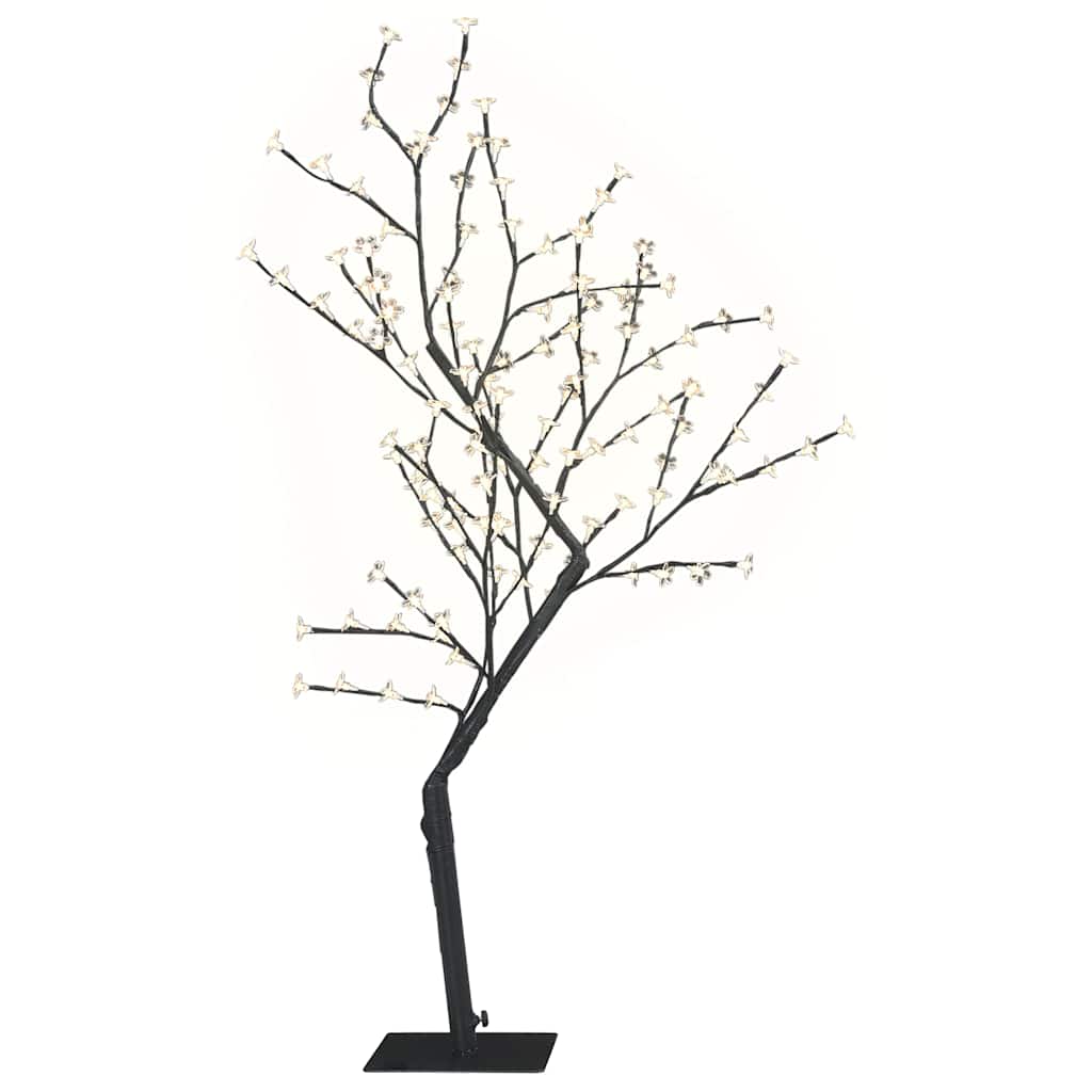 Albero di Natale 128 LED Bianco Caldo Ciliegio in Fiore 120 cm