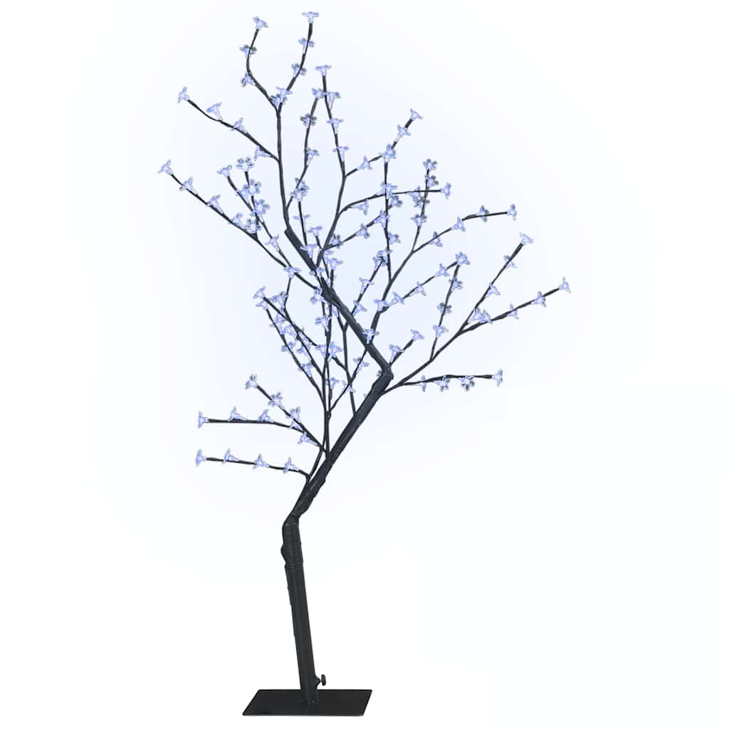 Albero di Natale 128 LED Blu Ciliegio in Fiore 120 cm