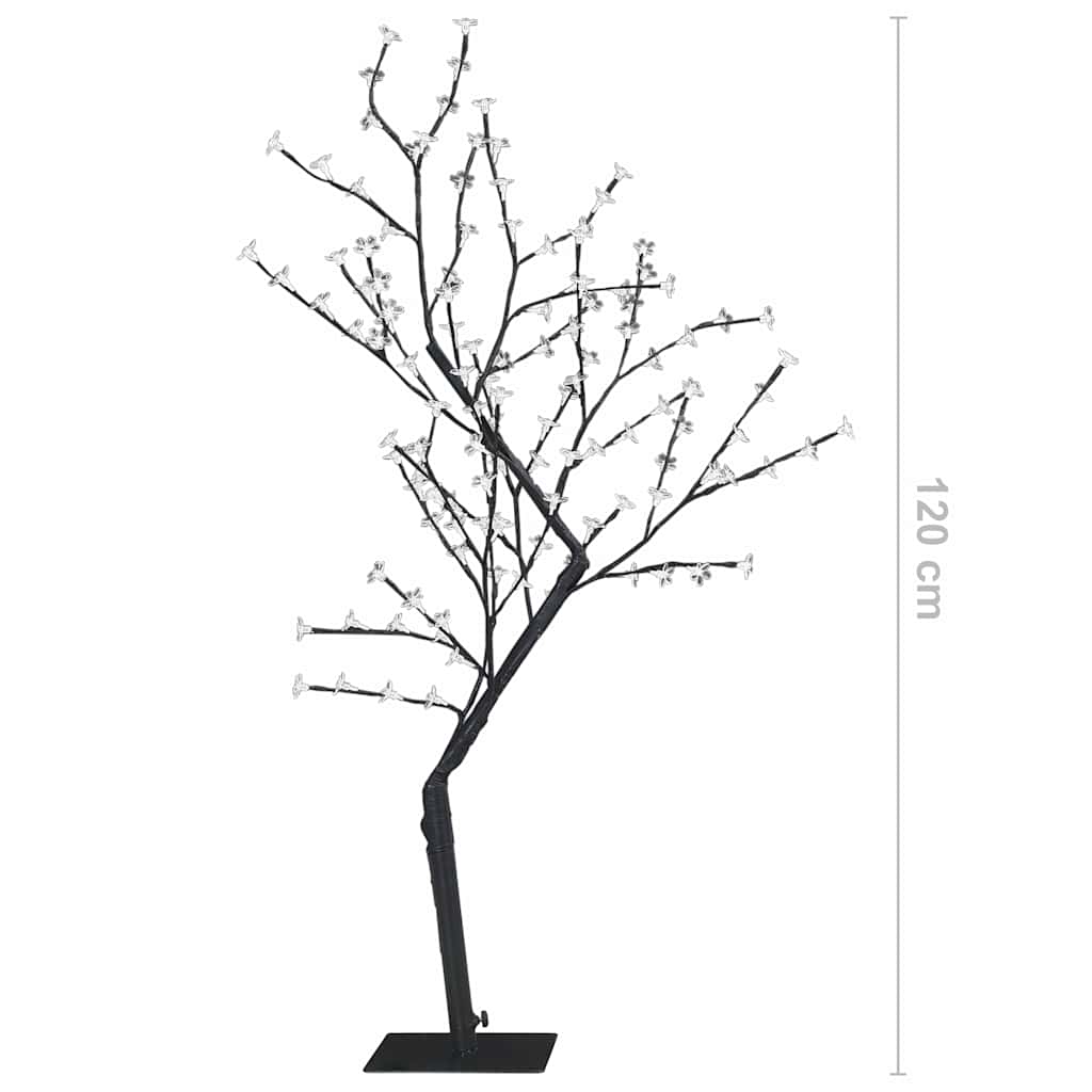 Albero di Natale 128 LED Blu Ciliegio in Fiore 120 cm