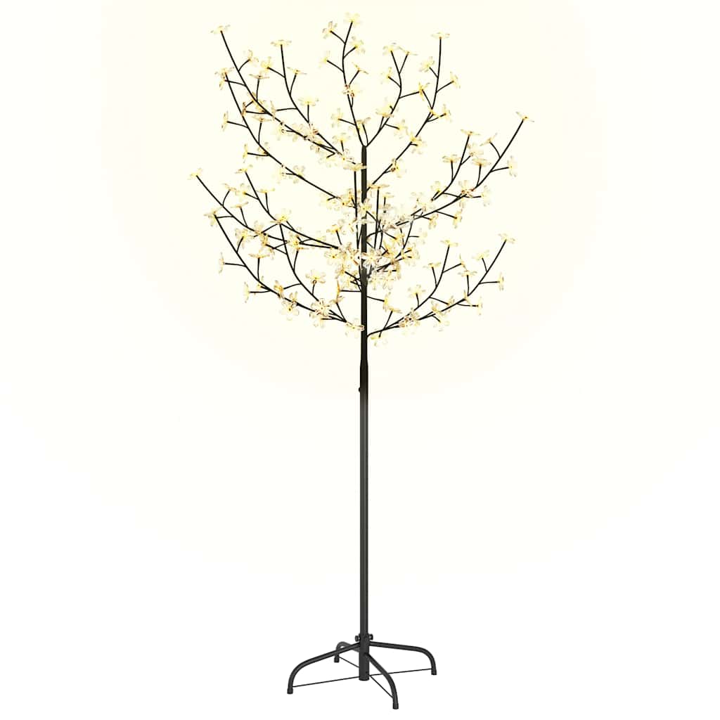 Albero di Natale 120 LED Bianco Caldo Ciliegio in Fiore 150 cm