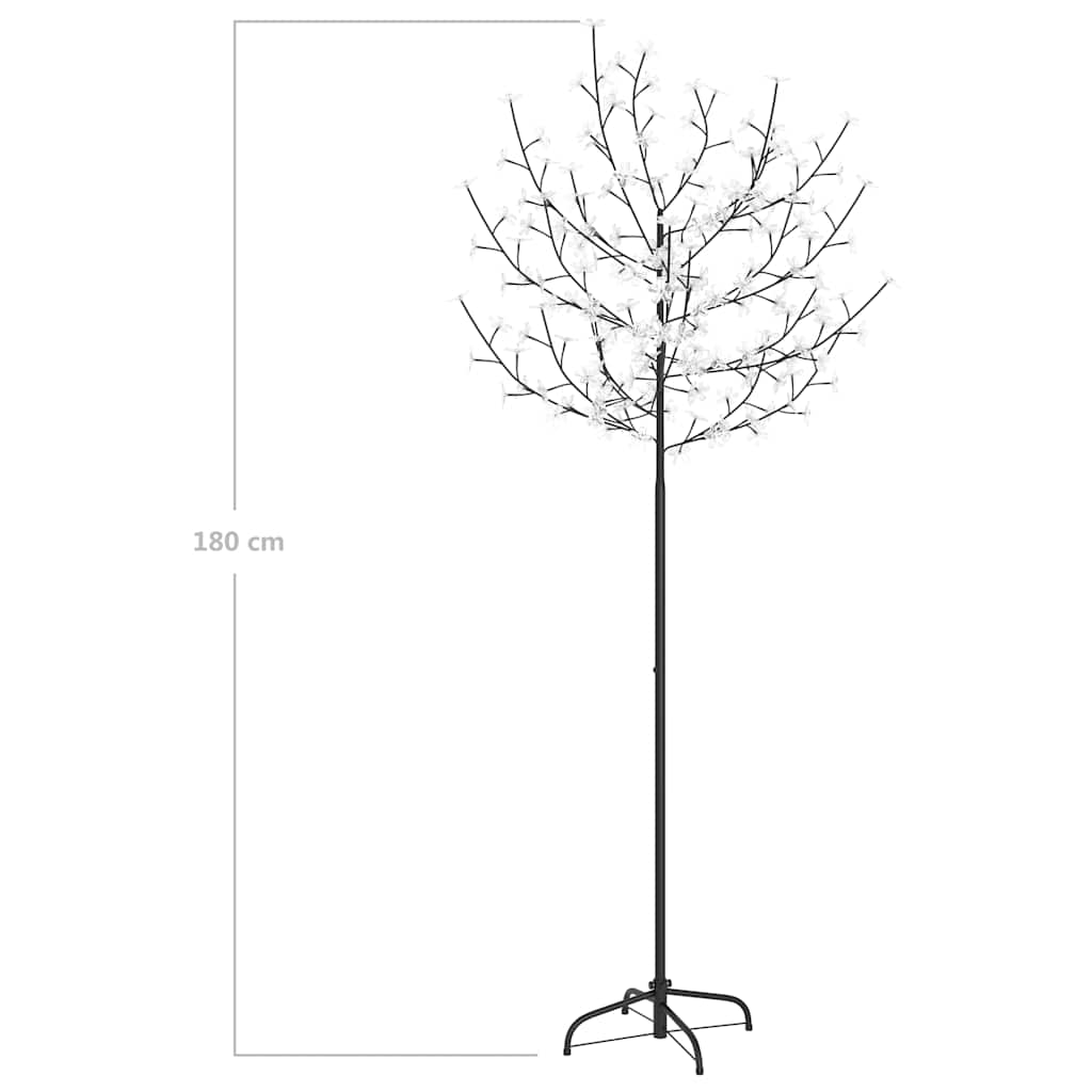 Albero di Natale 200 LED Blu Bianco Ciliegio in Fiore 180 cm
