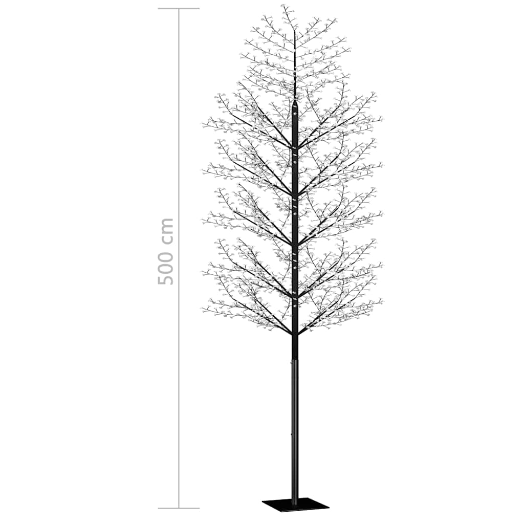 Albero di Natale 2000 LED Blu Ciliegio in Fiore 500cm