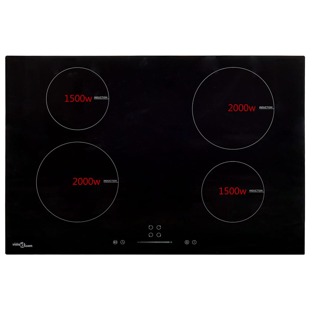 Piano Cottura Induzione 4 Zone Controlli Touch Vetro 77cm 7000W