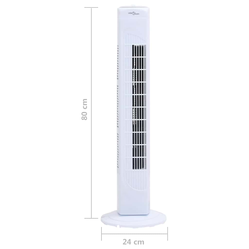 Ventilatore a Torre Φ24x80 cm Bianco