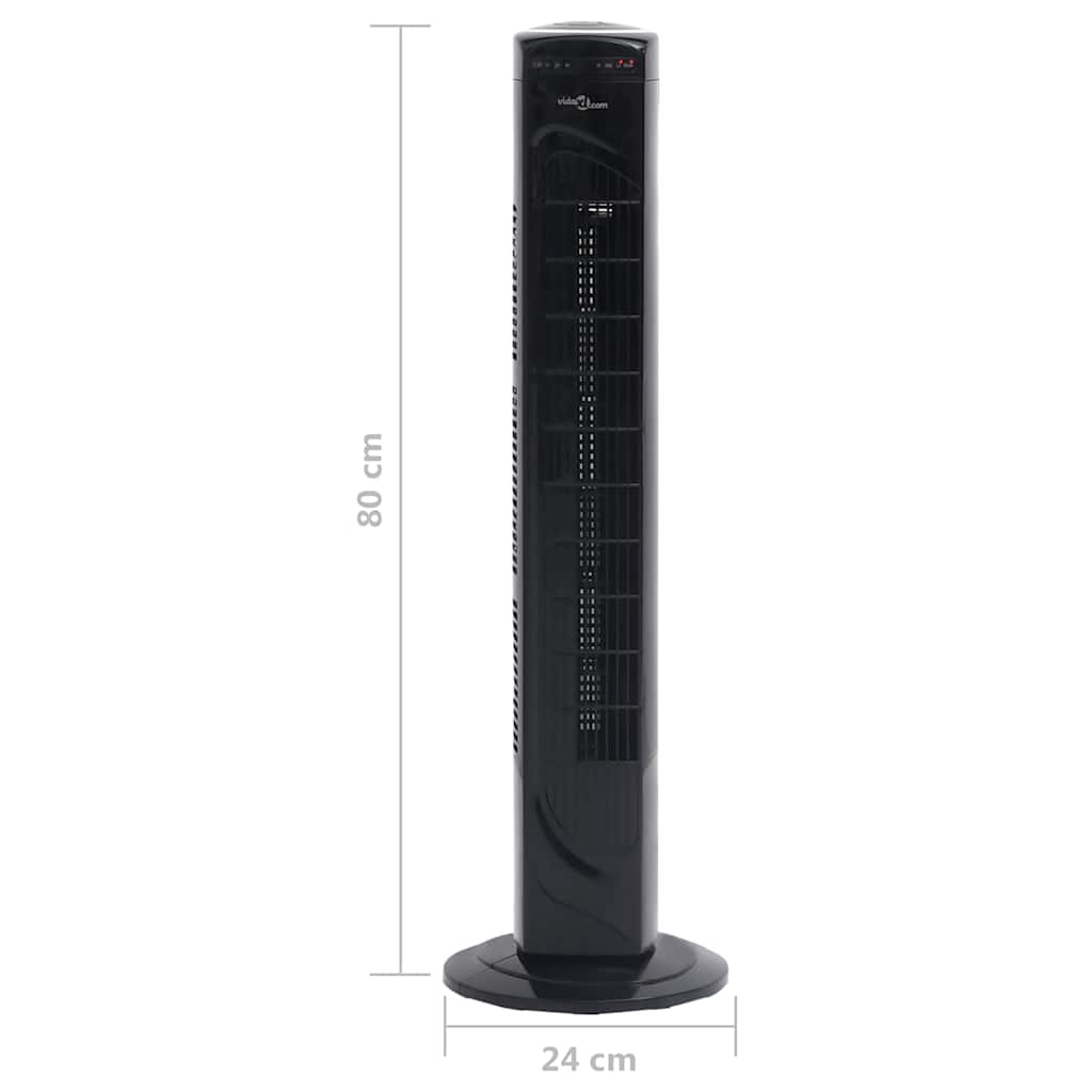 Ventilatore a Torre con Telecomando e Timer Φ24x80 cm Nero