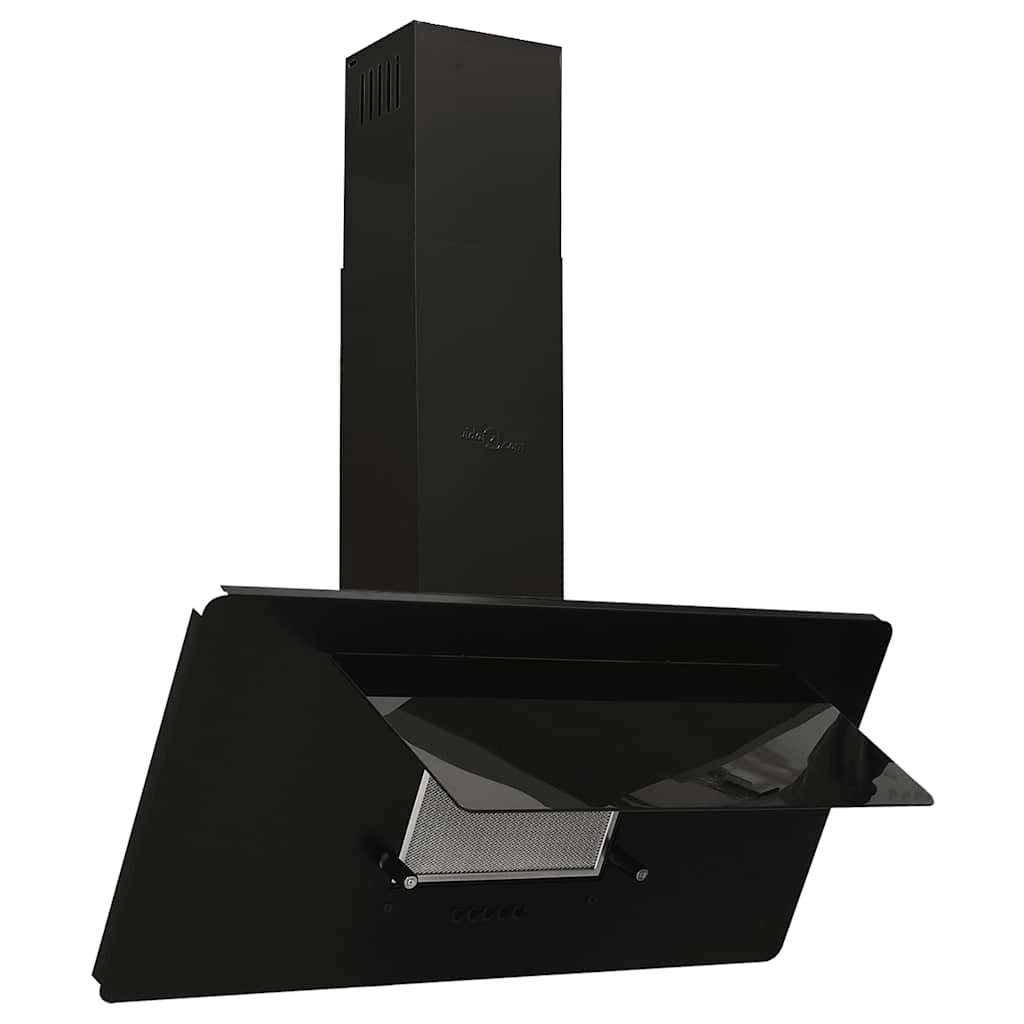 Cappa a Parete 90 cm in Acciaio Inox e Vetro Temperato Nero