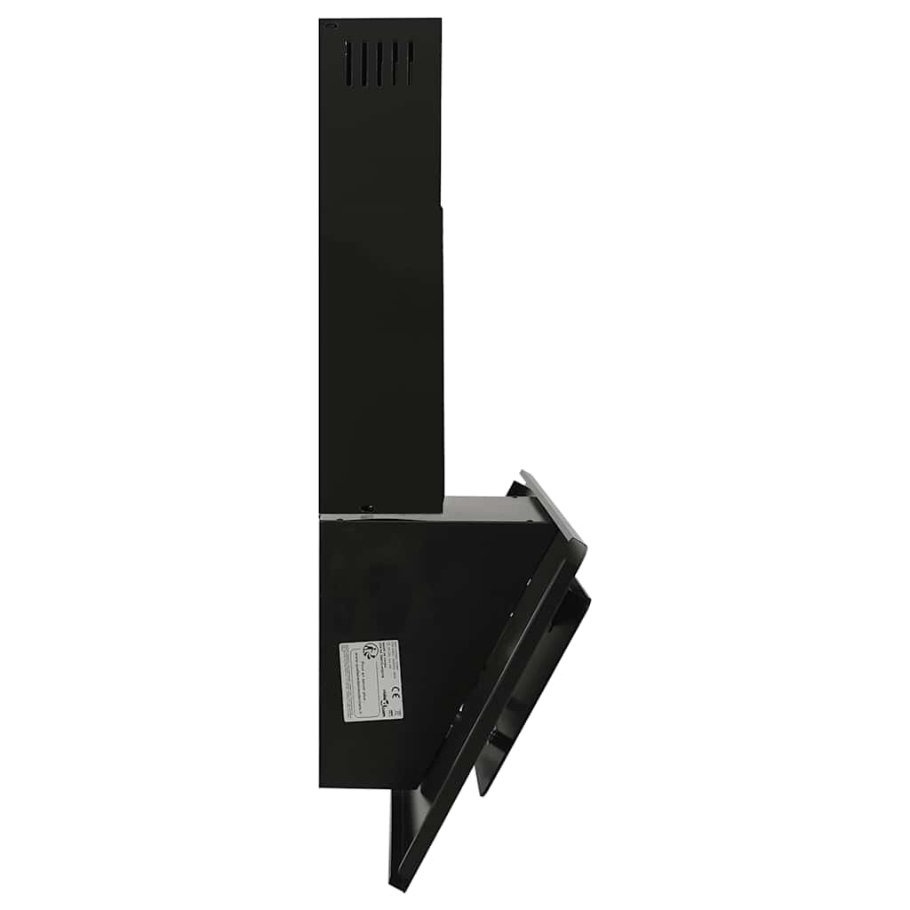 Cappa a Parete 90 cm in Acciaio Inox e Vetro Temperato Nero