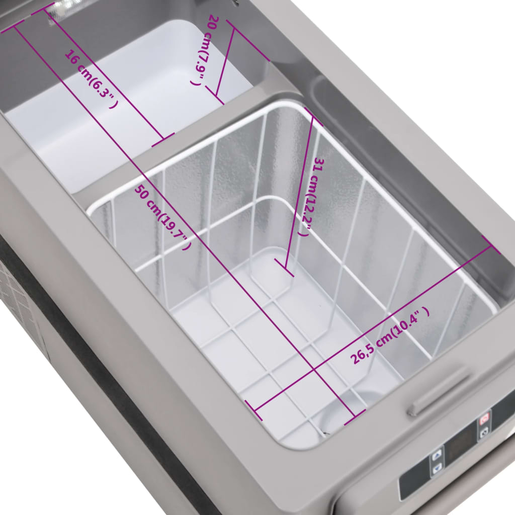 Borsa Frigo con Manico Nera e Grigia 45 L in PP e PE