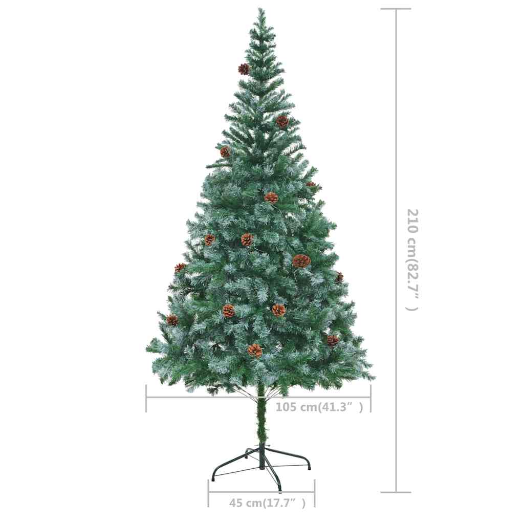 Albero di Natale Artificiale con Pigne 210 cm