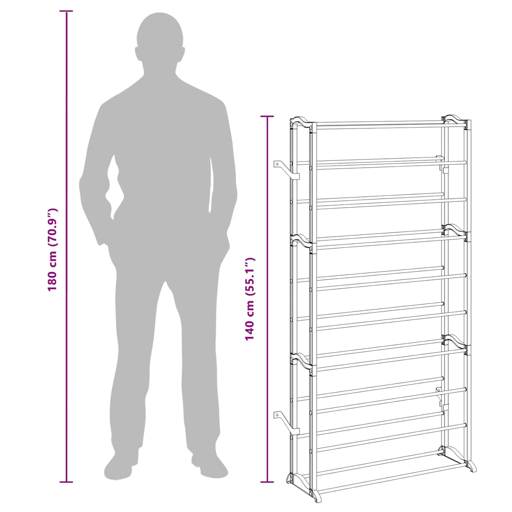 Scarpiera Portascarpe con 10 Scaffali
