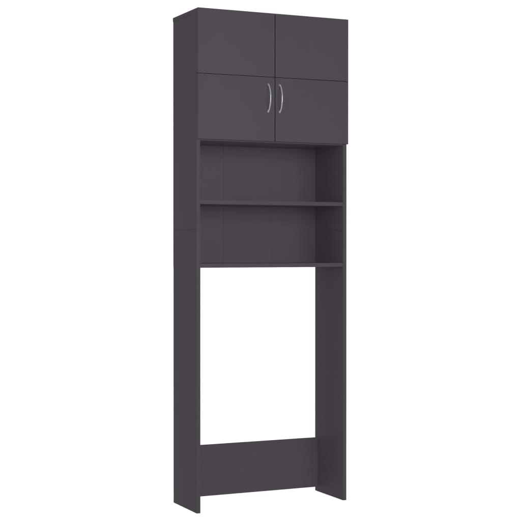 Mobile per Lavatrice Grigio 64x25,5x190 cm in Multistrato