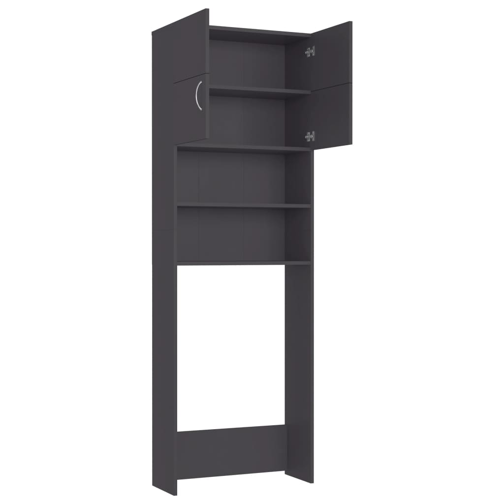 Mobile per Lavatrice Grigio 64x25,5x190 cm in Multistrato