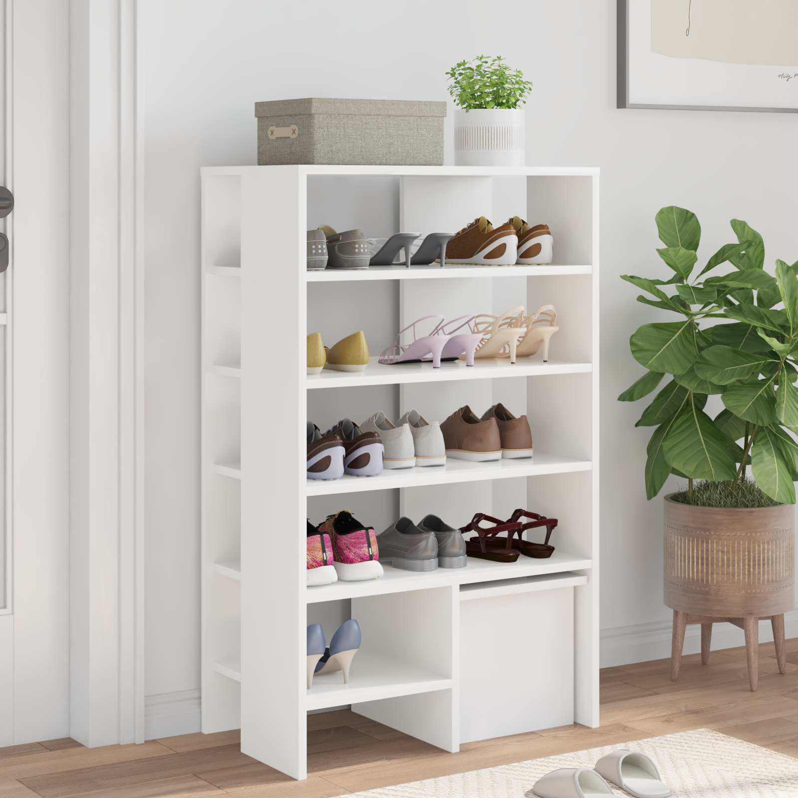 Mobile per scarpe 2 pz 62 x 35 x 100 cm Legno ingegnerizzato