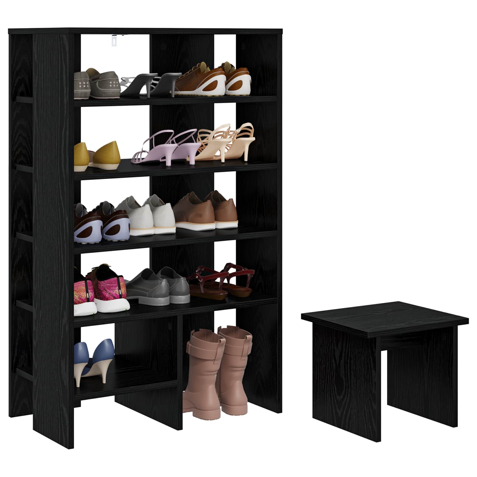 Mobile per scarpe 2 pz 62 x 35 x 100 cm Legno ingegnerizzato