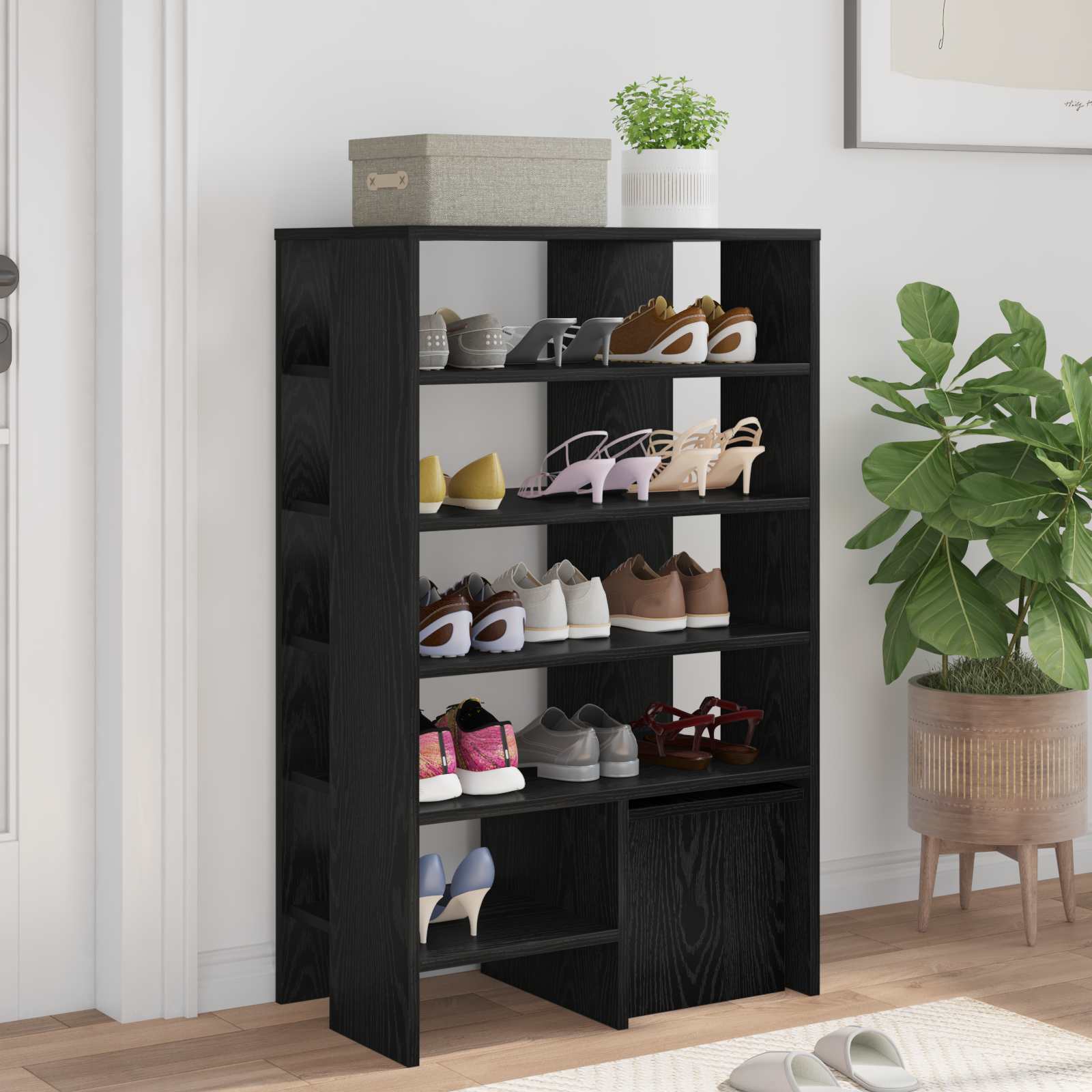 Mobile per scarpe 2 pz 62 x 35 x 100 cm Legno ingegnerizzato