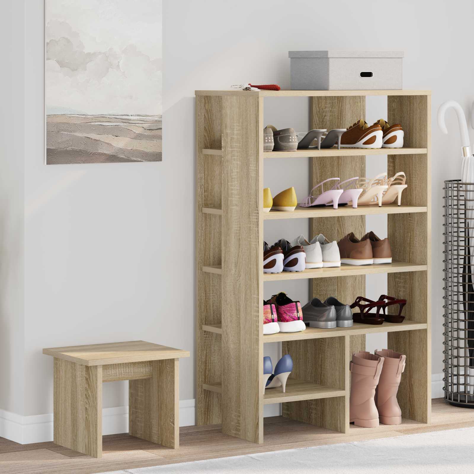 Mobile per scarpe 2 pz 62 x 35 x 100 cm Legno ingegnerizzato