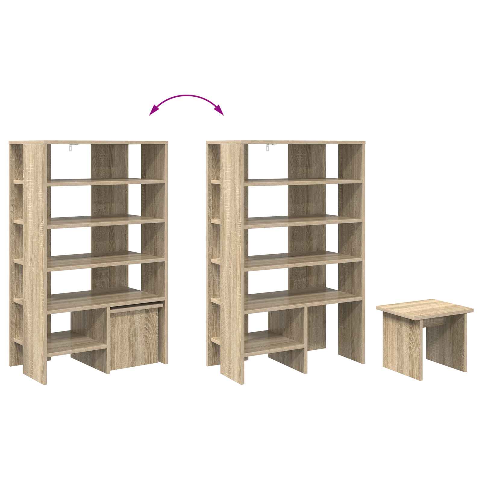 Mobile per scarpe 2 pz 62 x 35 x 100 cm Legno ingegnerizzato
