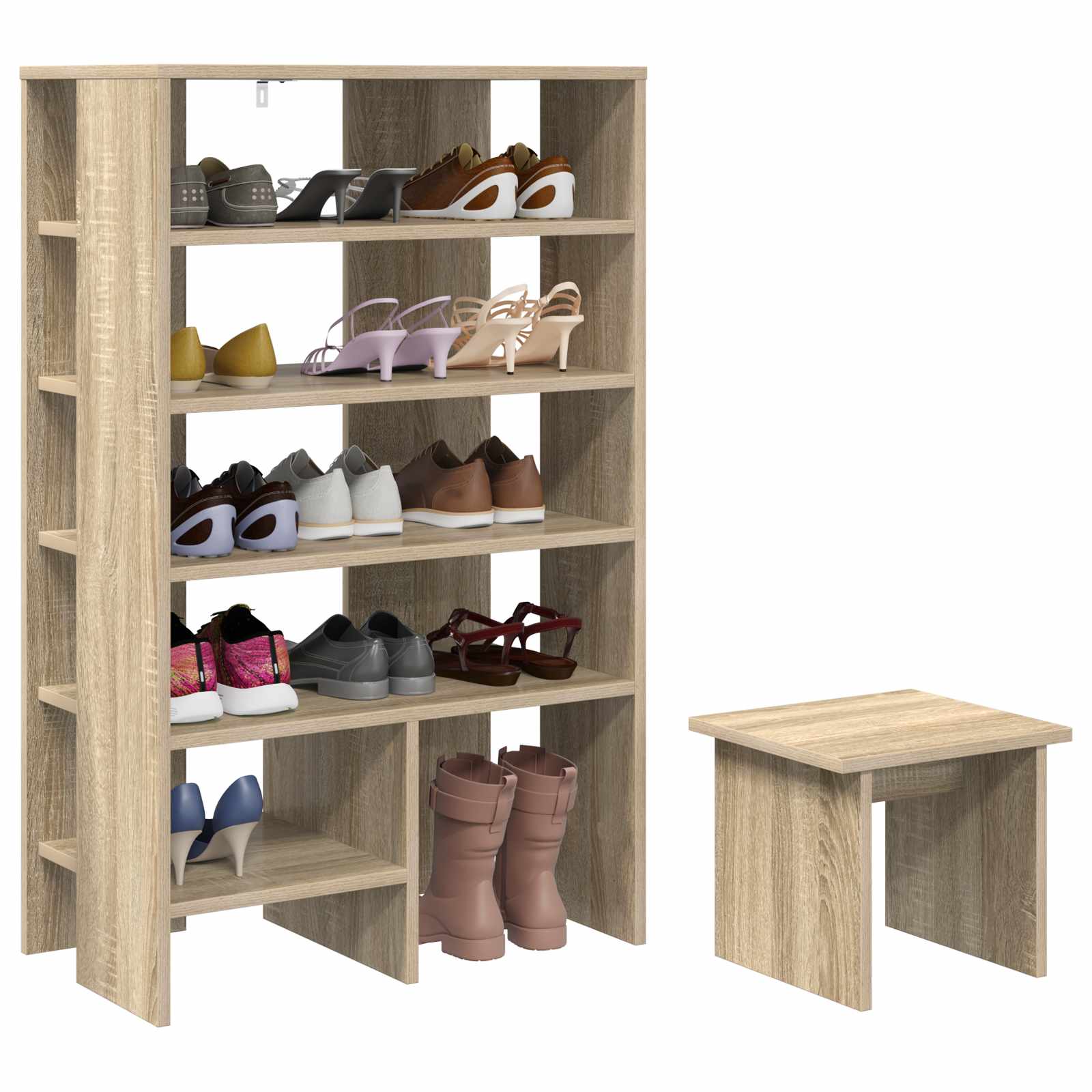Mobile per scarpe 2 pz 62 x 35 x 100 cm Legno ingegnerizzato