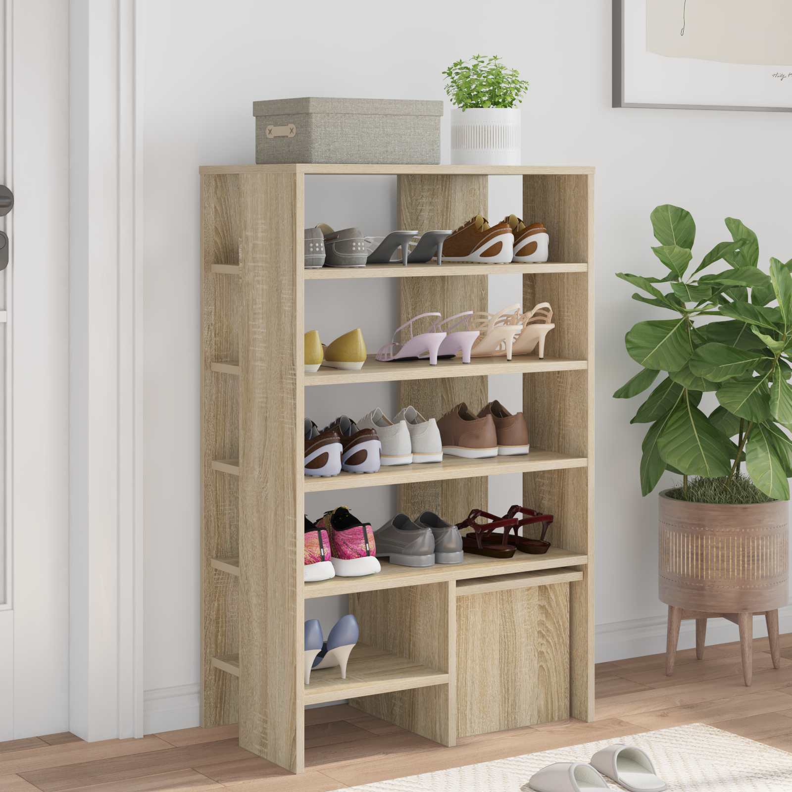 Mobile per scarpe 2 pz 62 x 35 x 100 cm Legno ingegnerizzato