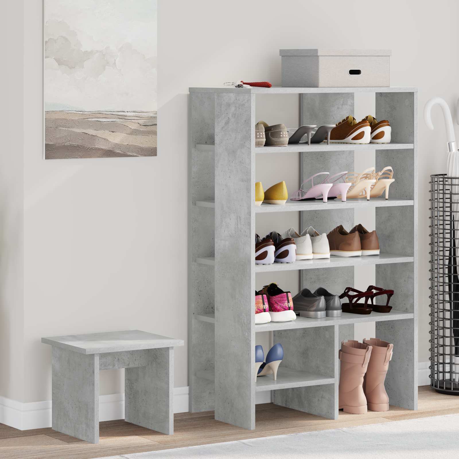 Mobile per scarpe 2 pz 62 x 35 x 100 cm Legno ingegnerizzato