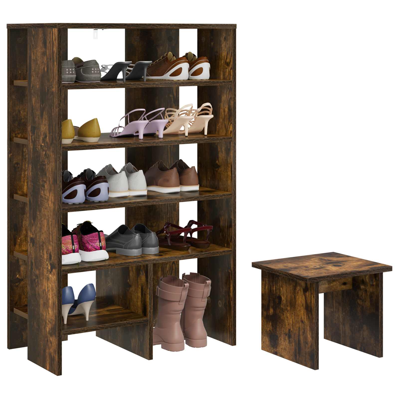 Mobile per scarpe 2 pz 62 x 35 x 100 cm Legno ingegnerizzato