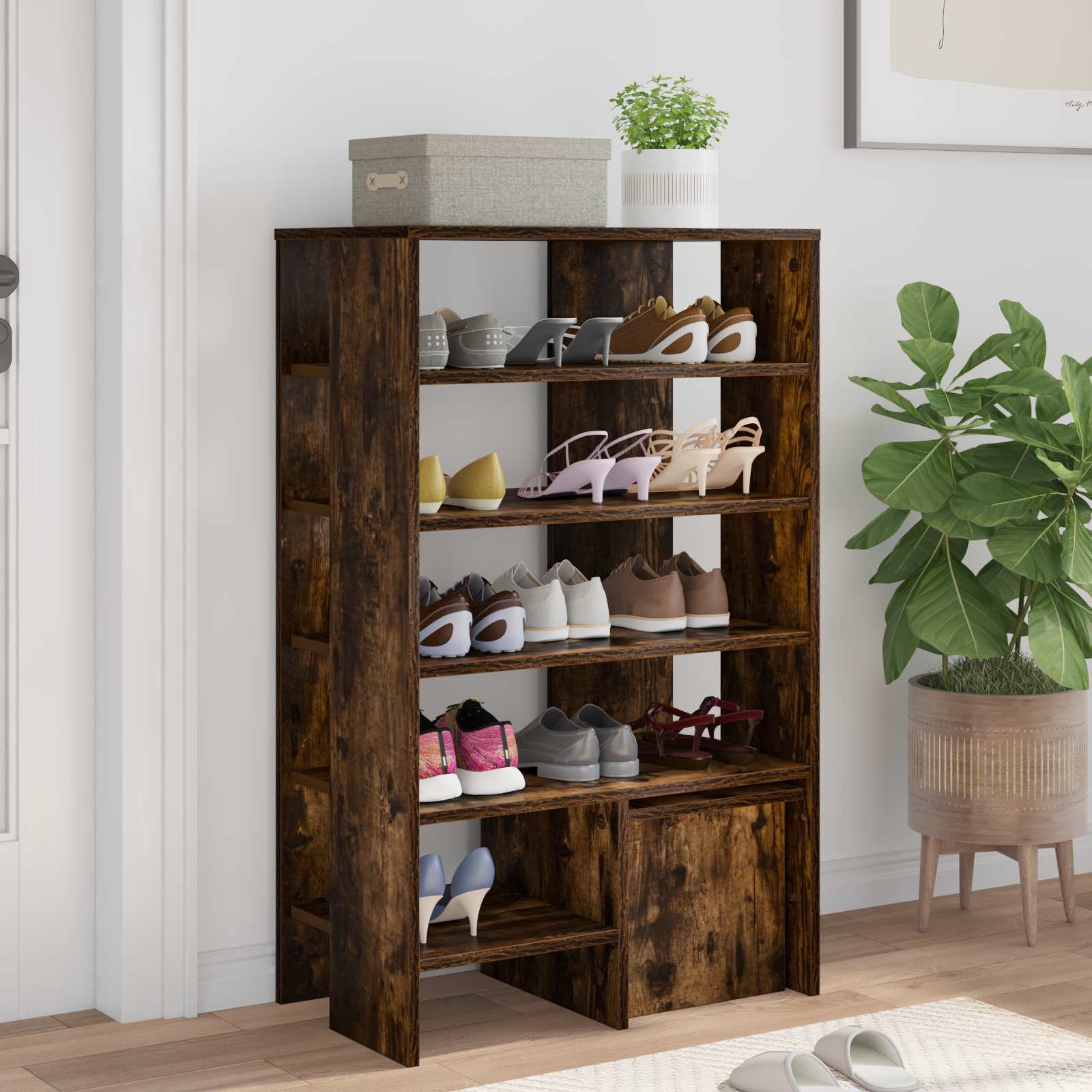 Mobile per scarpe 2 pz 62 x 35 x 100 cm Legno ingegnerizzato