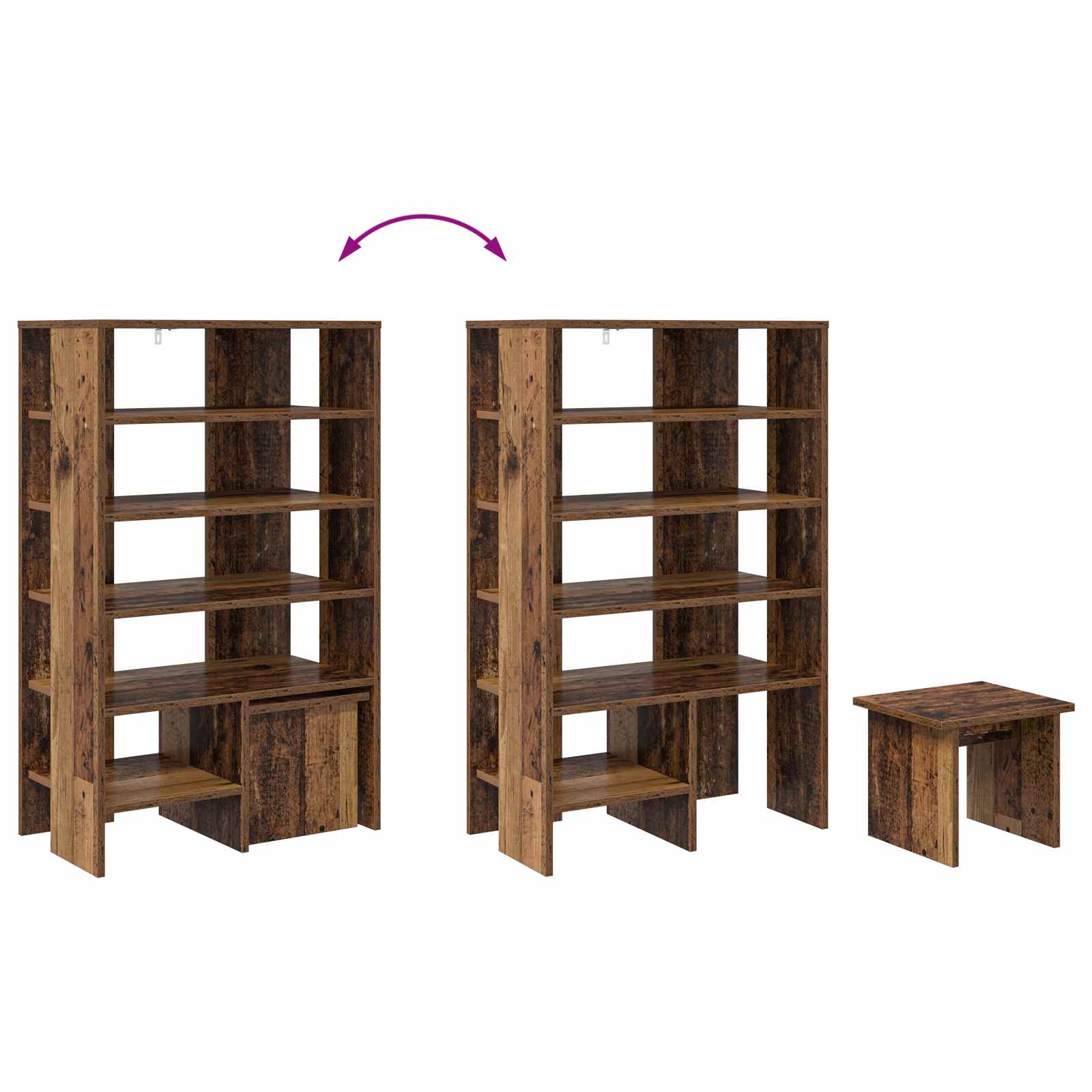 Mobile per scarpe 2 pz 62 x 35 x 100 cm Legno ingegnerizzato