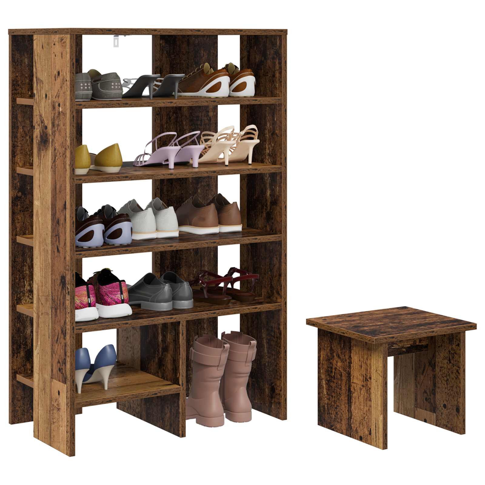 Mobile per scarpe 2 pz 62 x 35 x 100 cm Legno ingegnerizzato