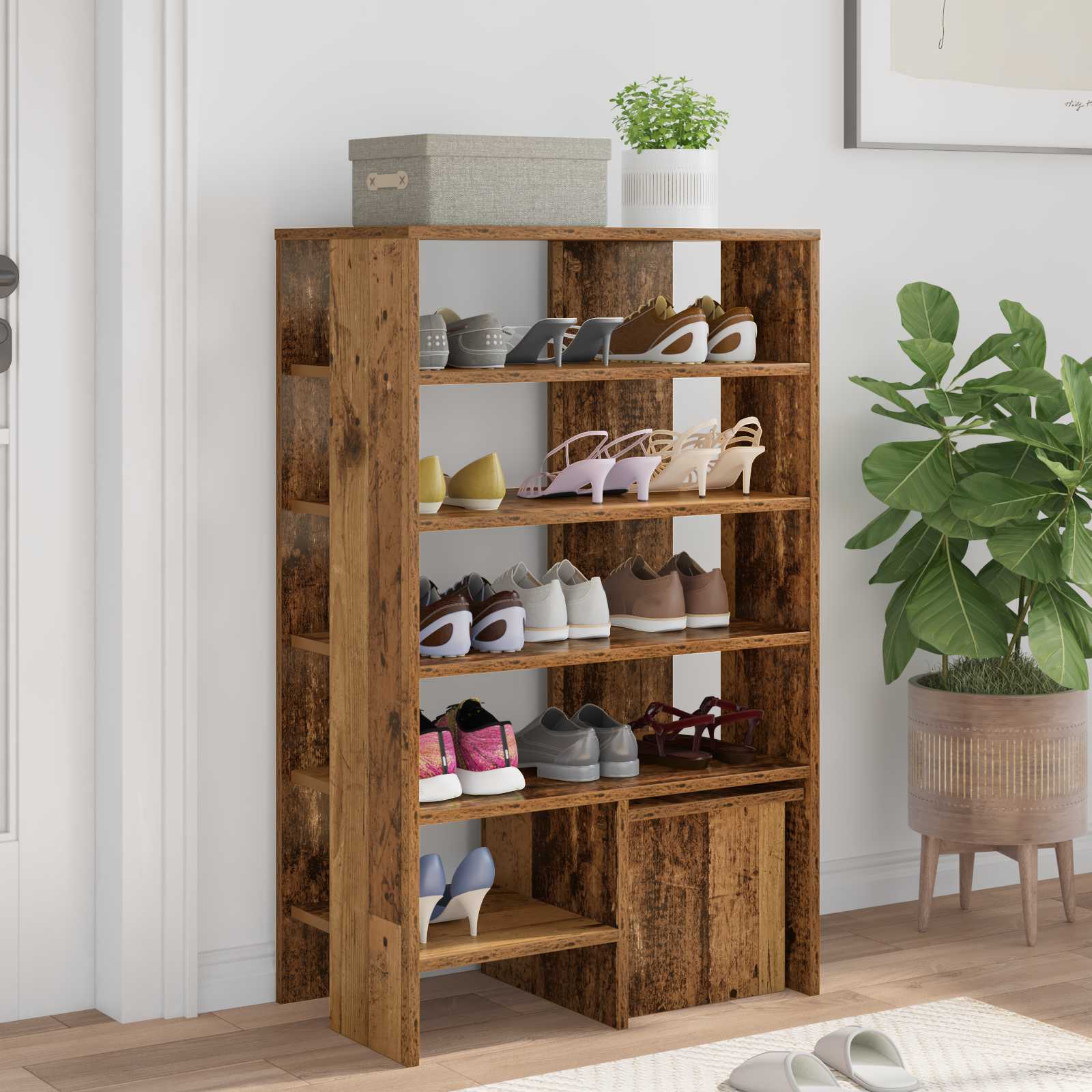 Mobile per scarpe 2 pz 62 x 35 x 100 cm Legno ingegnerizzato