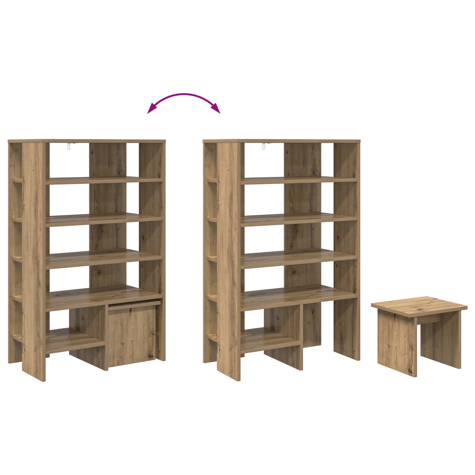 Mobile per scarpe 2 pz 62 x 35 x 100 cm Legno ingegnerizzato