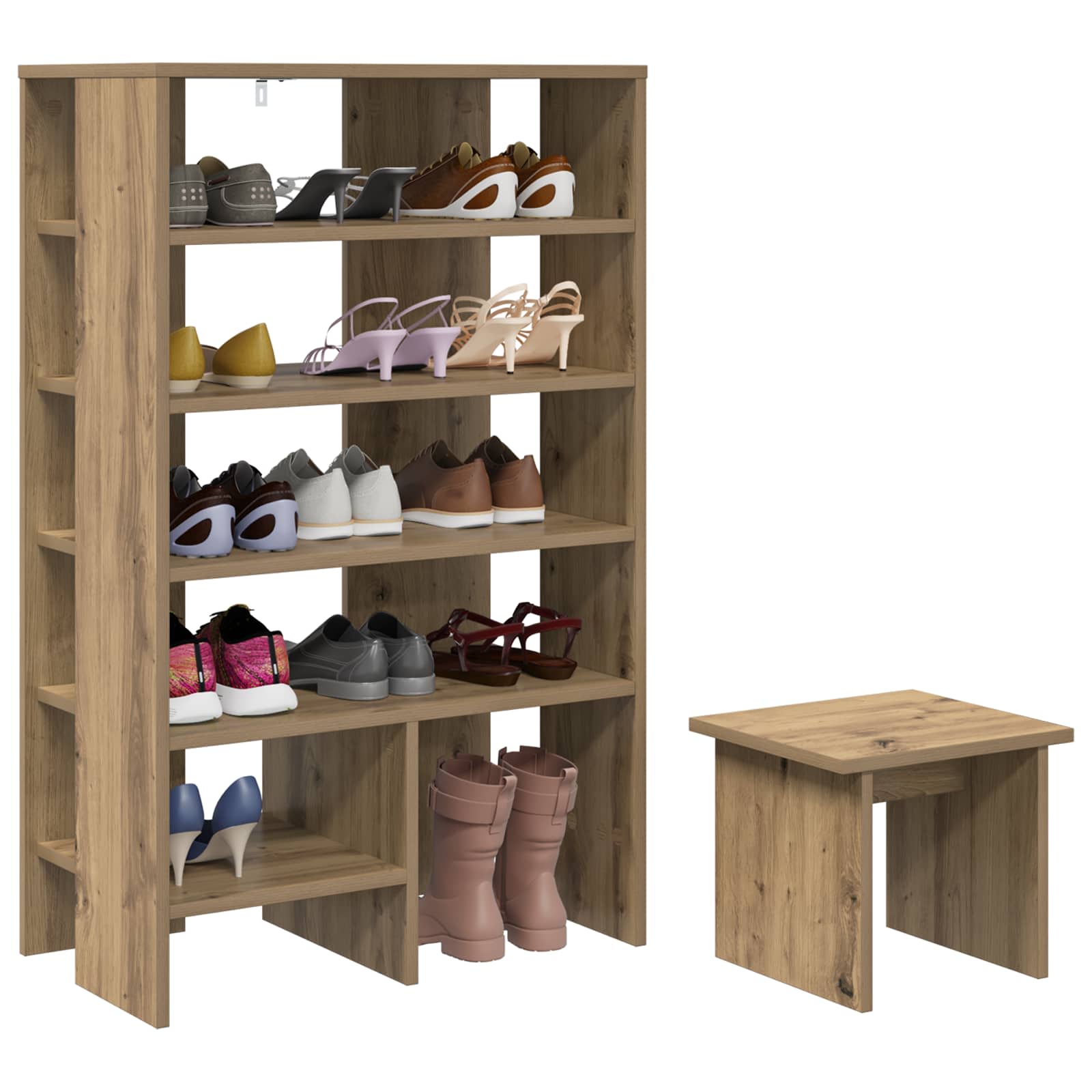 Mobile per scarpe 2 pz 62 x 35 x 100 cm Legno ingegnerizzato