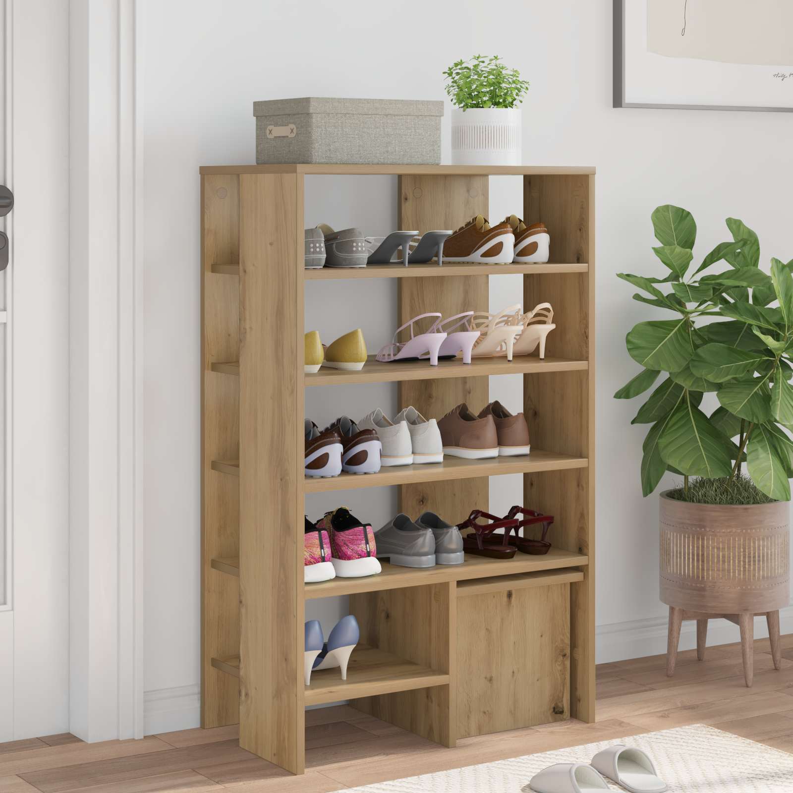 Mobile per scarpe 2 pz 62 x 35 x 100 cm Legno ingegnerizzato
