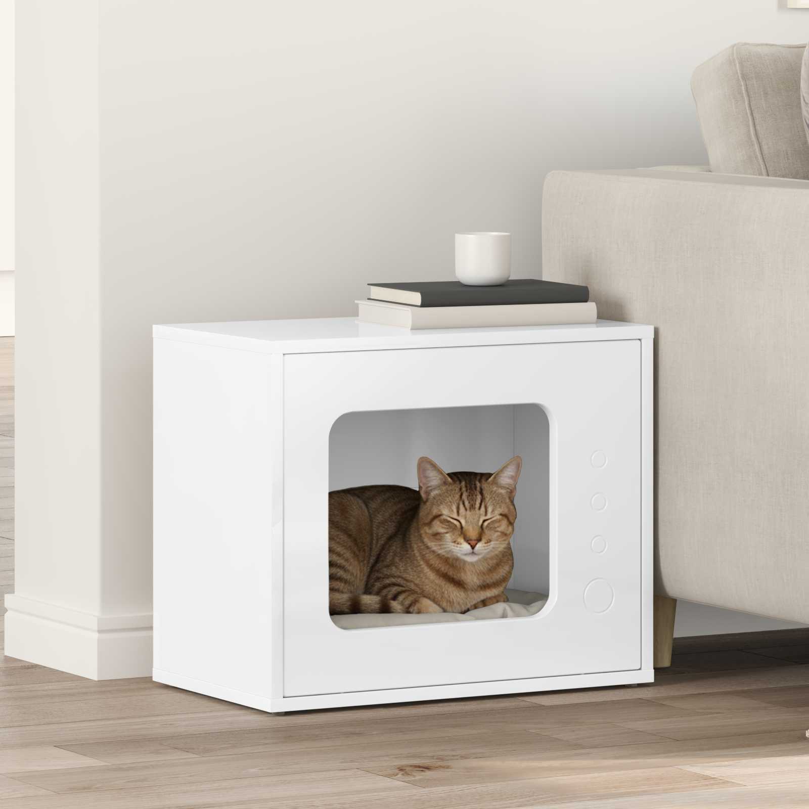 Casa per Gatti Bianco Lucido 51 x 30 x 42,5 cm