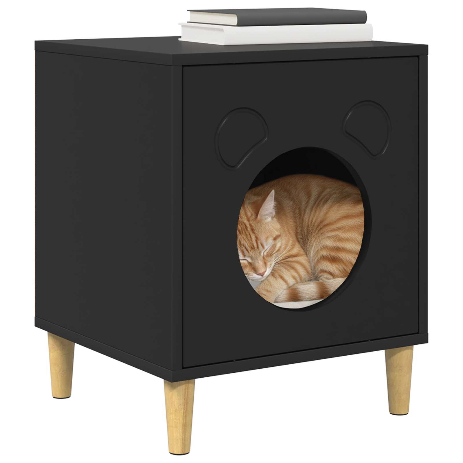 Casa per Gatti Nero 42,5 x 40 x 53 cm Legno ingegnerizzato