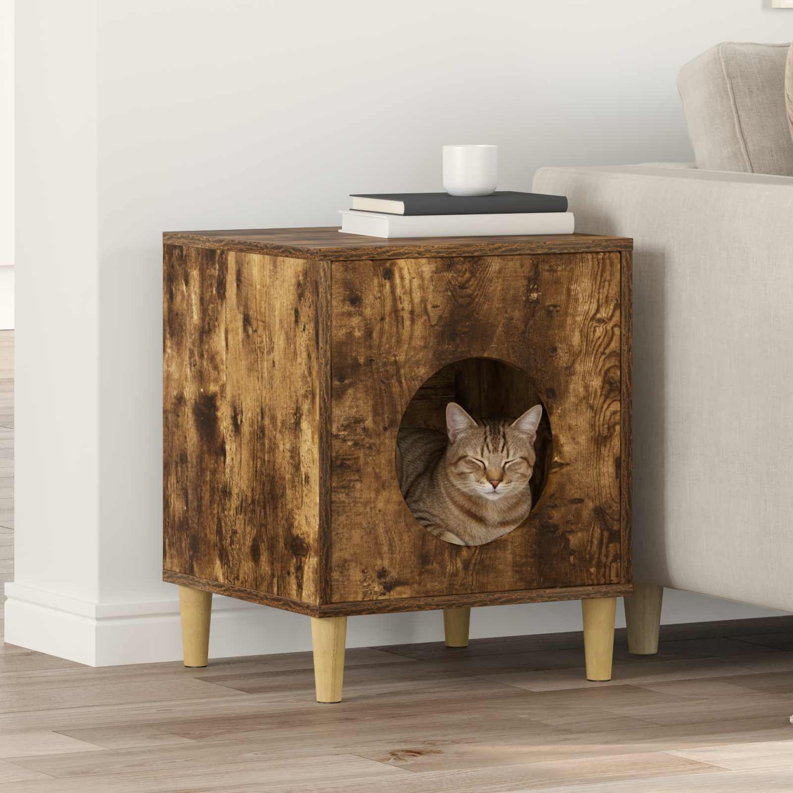 Casa per Gatti Rovere Fumo 42,5 x 40 x 53 cm