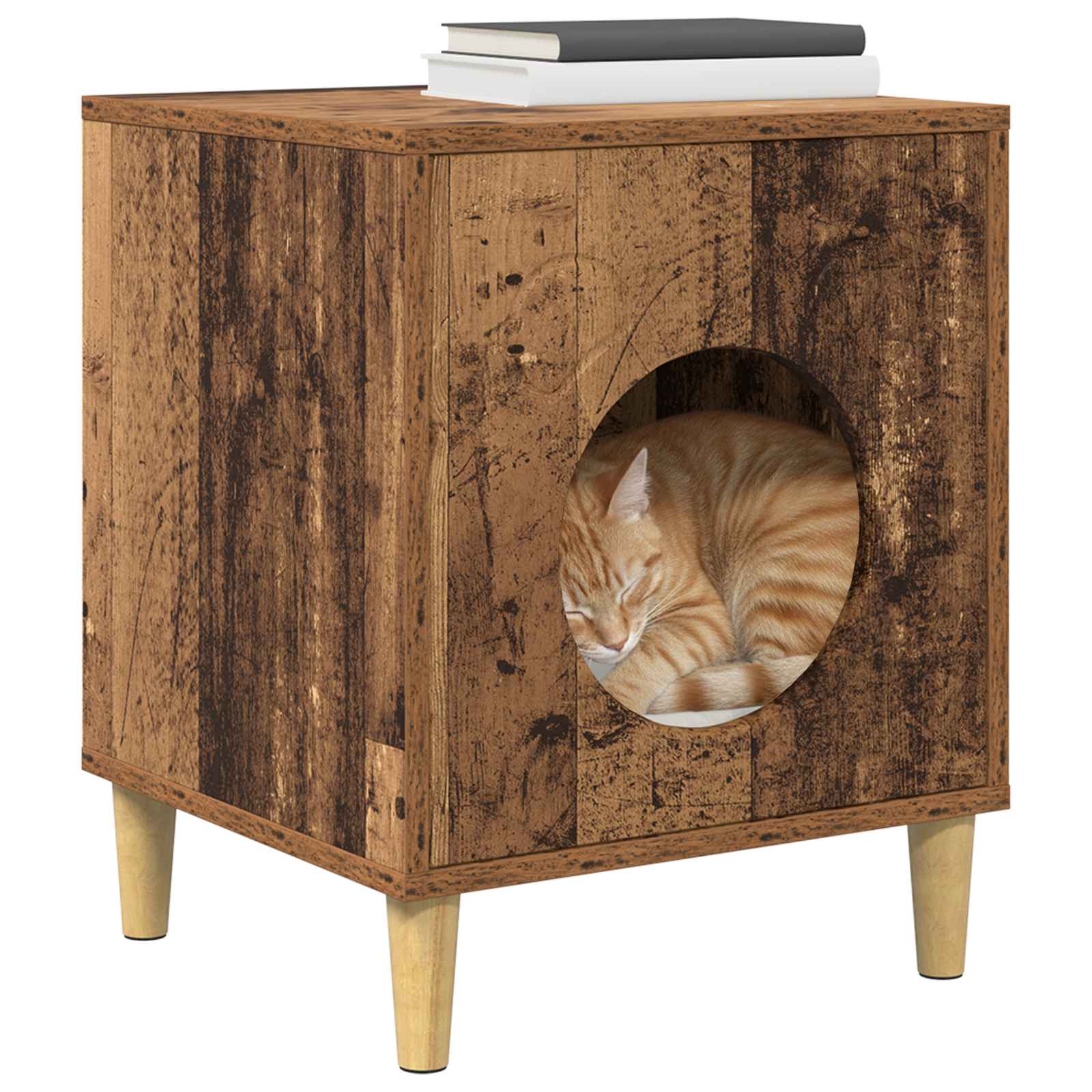 Casa per Gatti Legno antico 42,5 x 40 x 53 cm