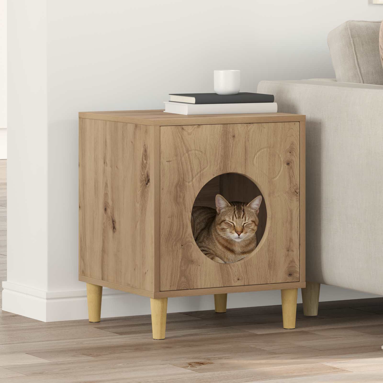 Casa per Gatti Rovere Artigianale 42,5 x 40 x 53 cm