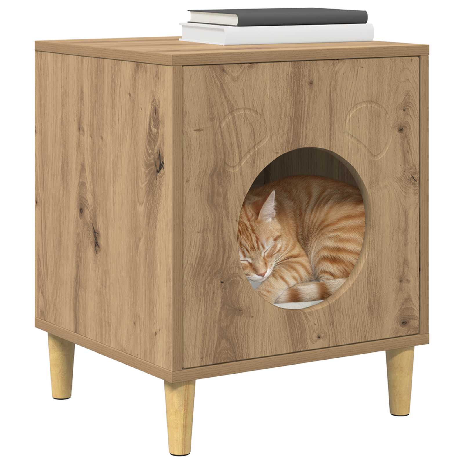 Casa per Gatti Rovere Artigianale 42,5 x 40 x 53 cm