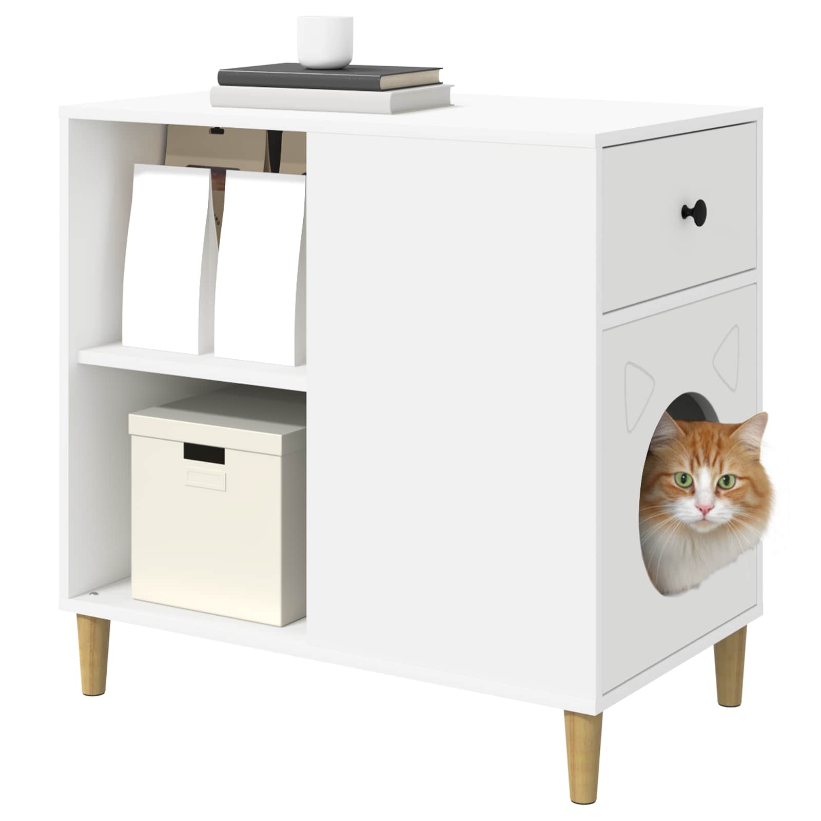 Casa per Gatti Bianco 72 x 42,5 x 70 cm Legno ingegnerizzato
