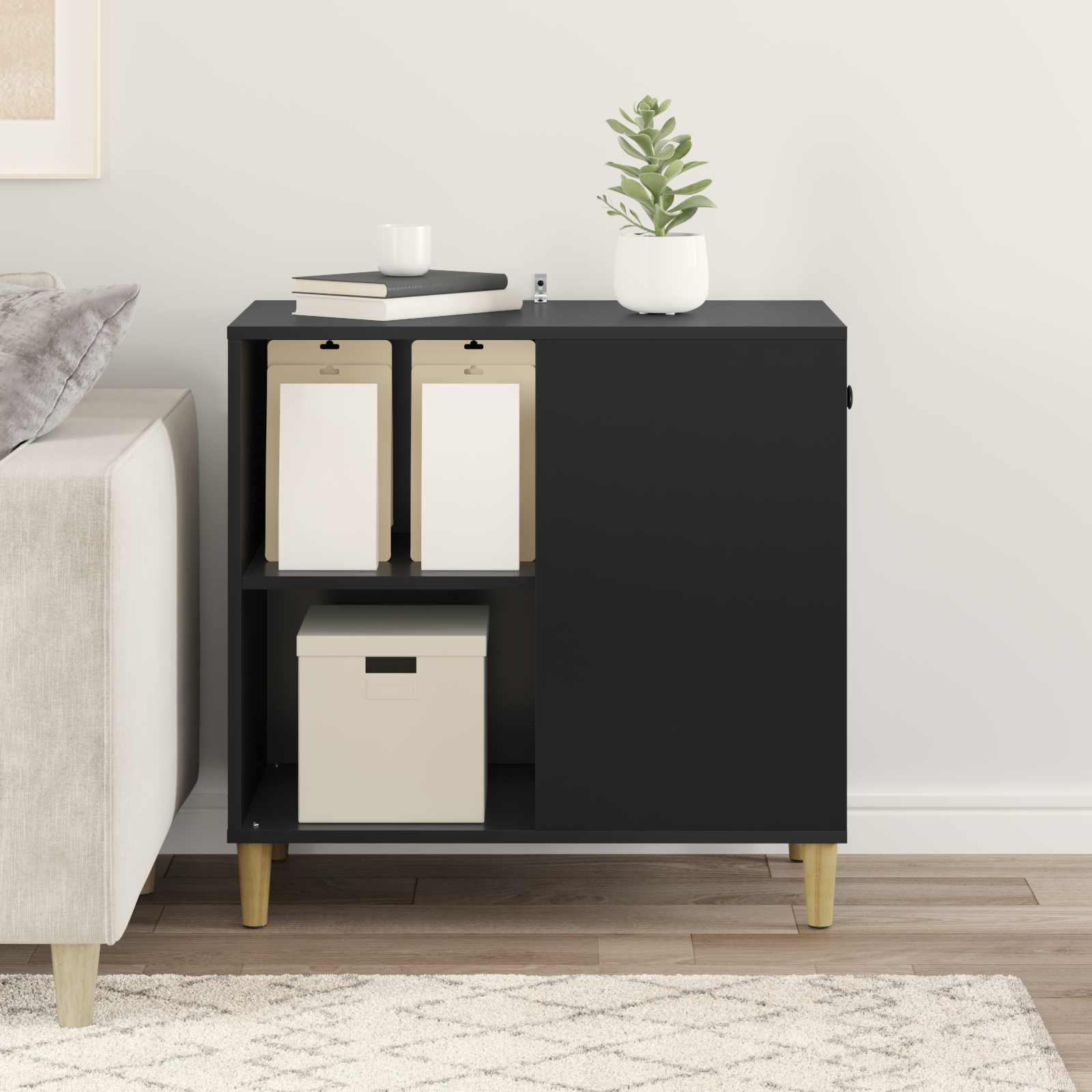 Casa per Gatti Nero 72 x 42,5 x 70 cm Legno ingegnerizzato