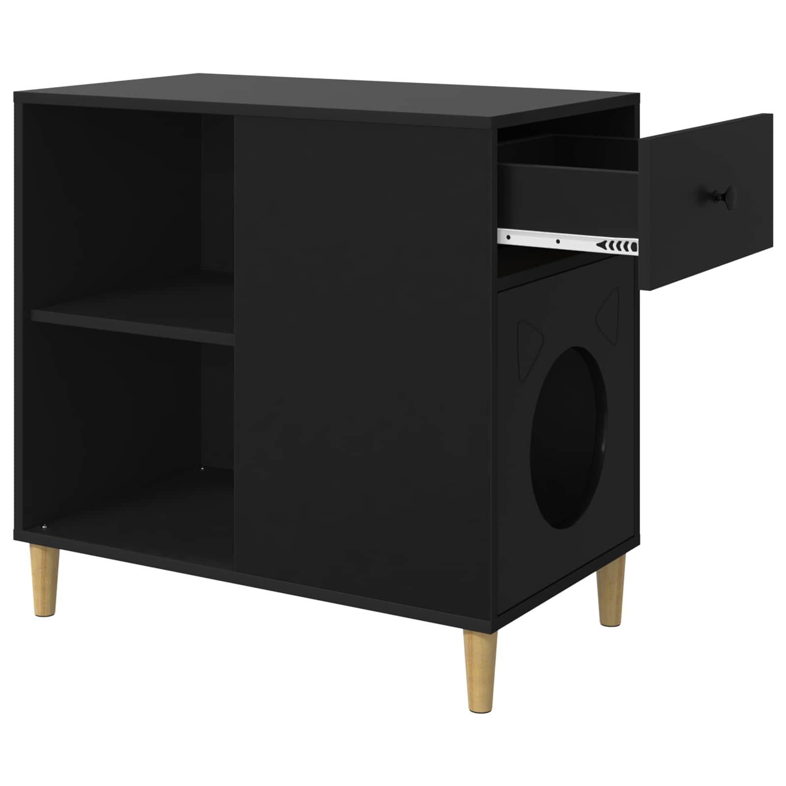 Casa per Gatti Nero 72 x 42,5 x 70 cm Legno ingegnerizzato