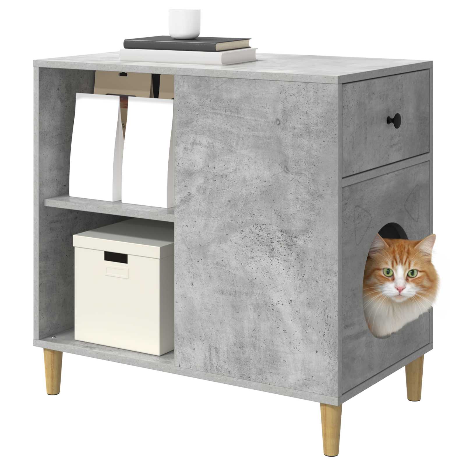 Casa per Gatti Calcestruzzo 72 x 42,5 x 70 cm