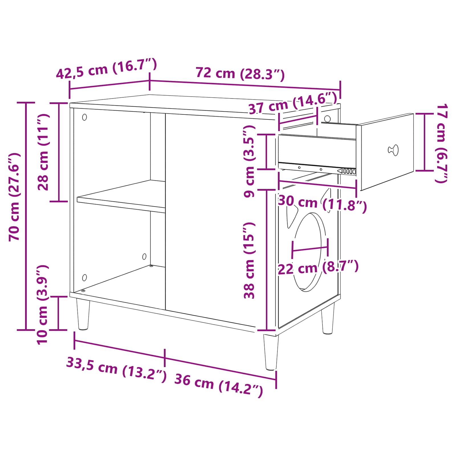 Casa per Gatti Bianco Lucido 72 x 42,5 x 70 cm