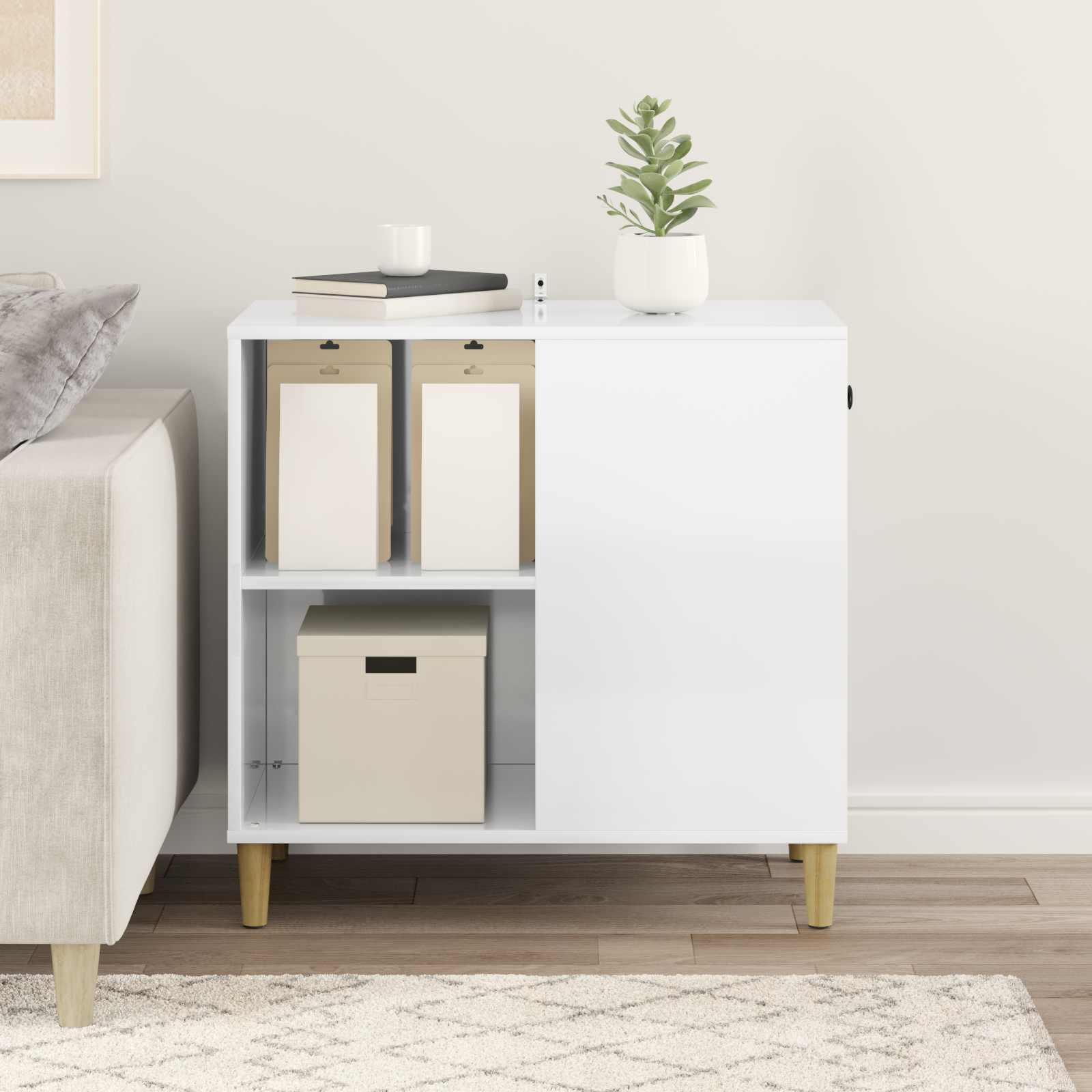 Casa per Gatti Bianco Lucido 72 x 42,5 x 70 cm