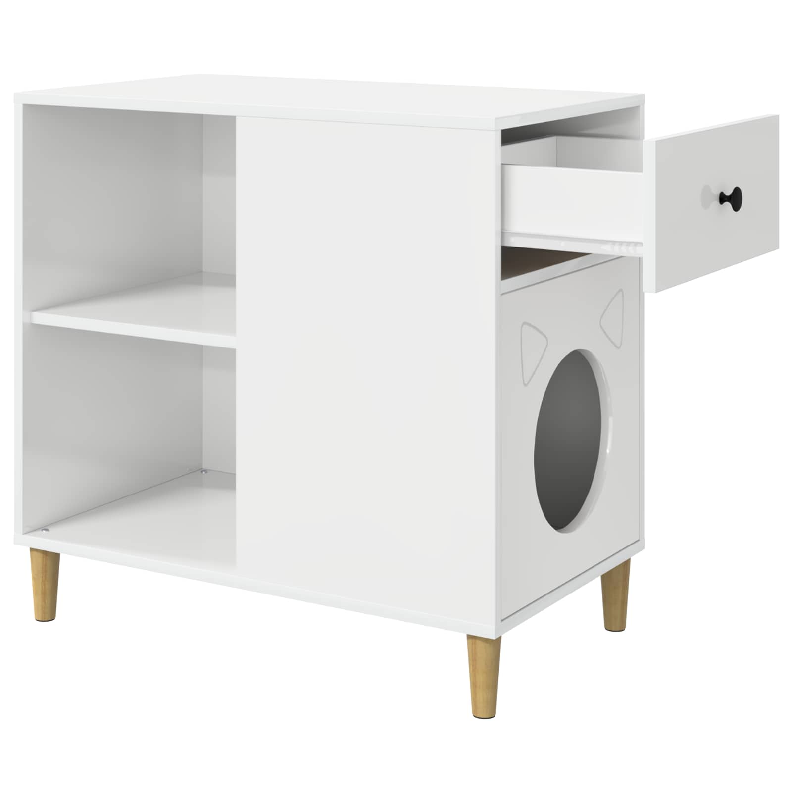 Casa per Gatti Bianco Lucido 72 x 42,5 x 70 cm