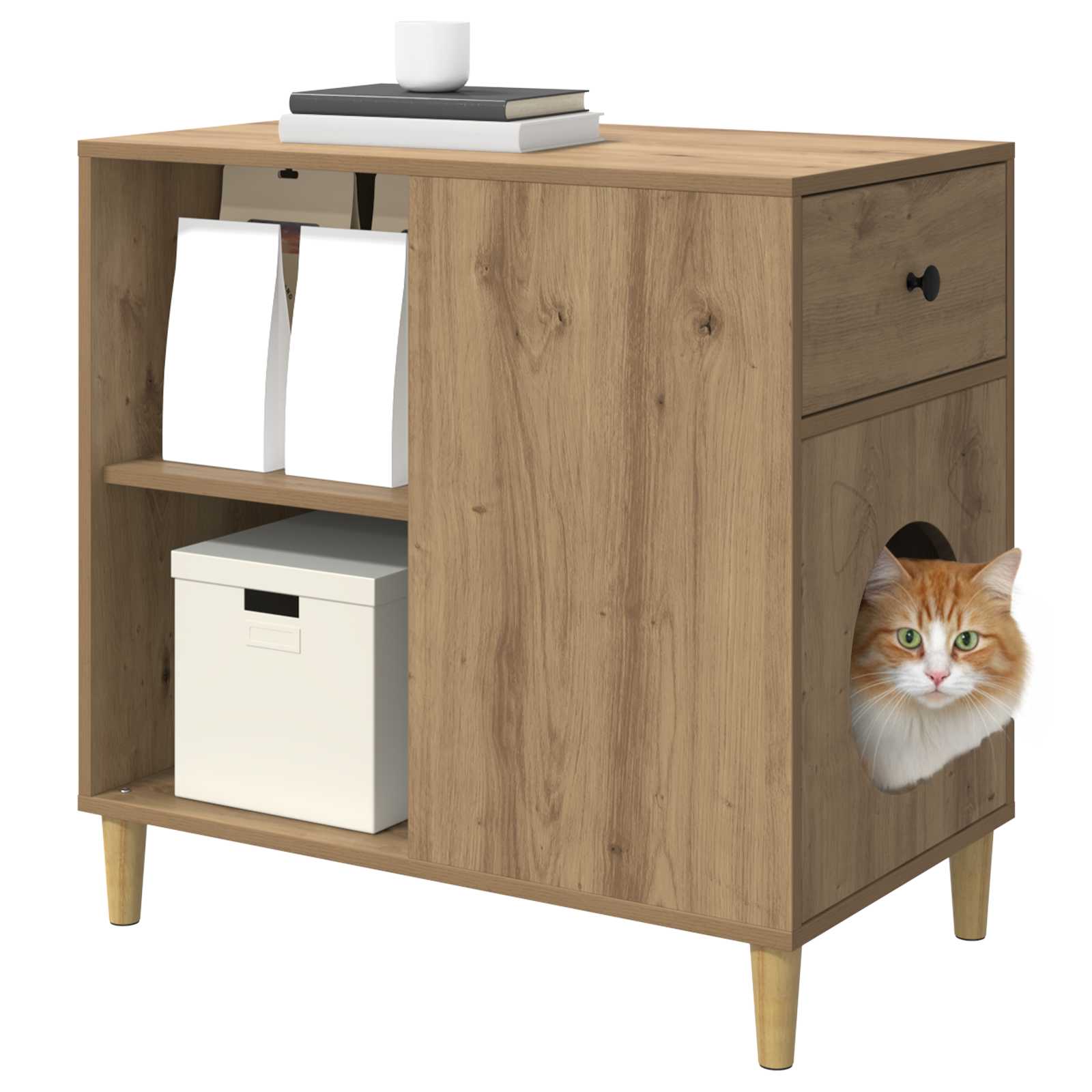 Casa per Gatti Rovere Artigianale 72 x 42,5 x 70 cm
