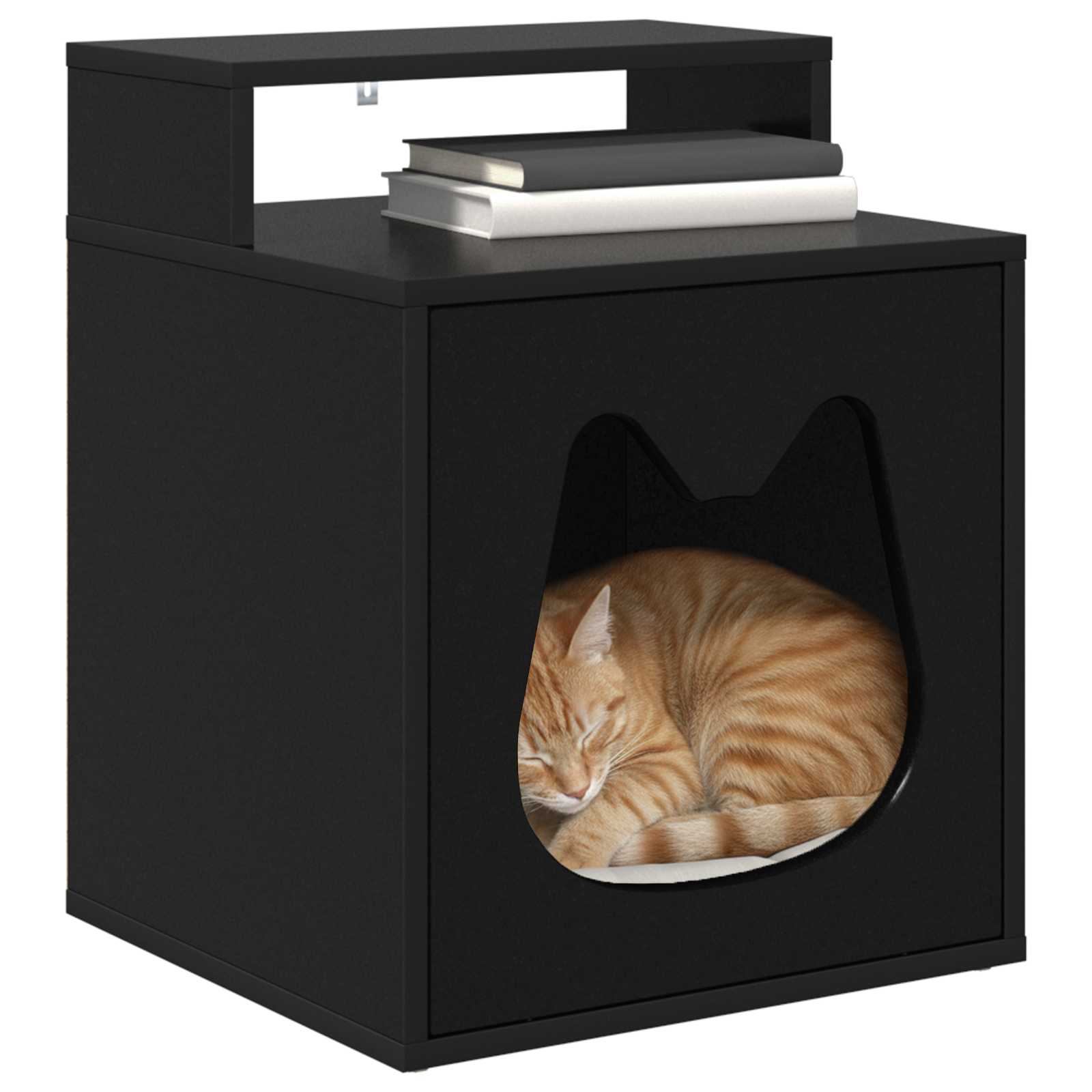 Casa per Gatti Nero 42,5 x 40 x 53,5 cm Legno ingegnerizzato